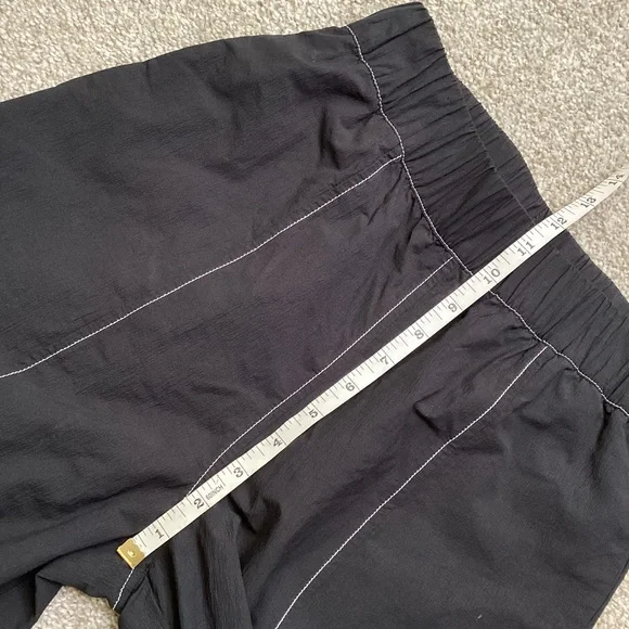 Ganni Elasticized Curve Trouser Pants Barrel Stitching High Rise Crepe Black XS - Picture 7 of 12